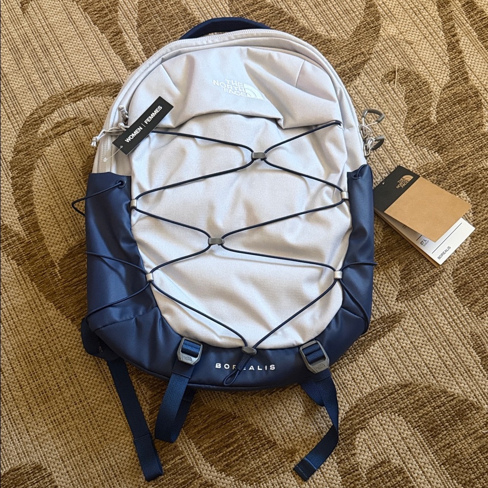 The North Face Women's BOREALIS Blue and White Backpack NEW!! - Picture 7 of 14